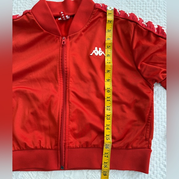 Kappa Cropped Full Zip Jacket Women’s Size Large L Classic Red White - Picture 6 of 7